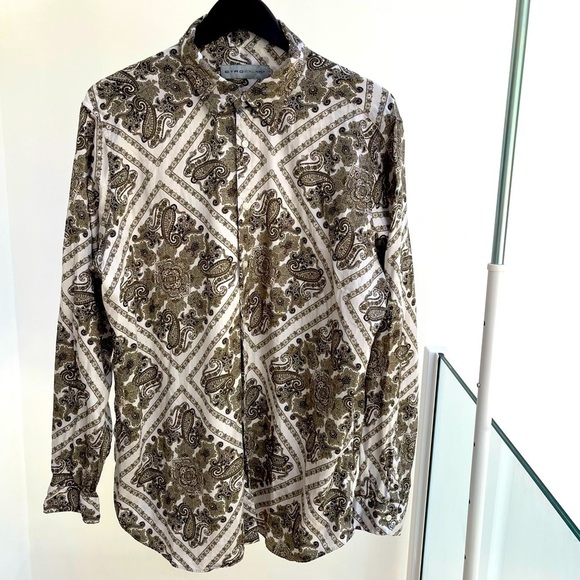 Etro Other - ETRO Men’s Cotton button down shirt white brown paisley XXL